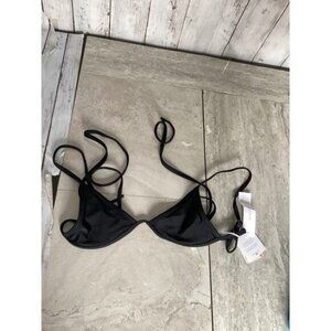 Whimsigoth heritage old money Mare Perpetua Black Women's Sexy Bikini Top Medium